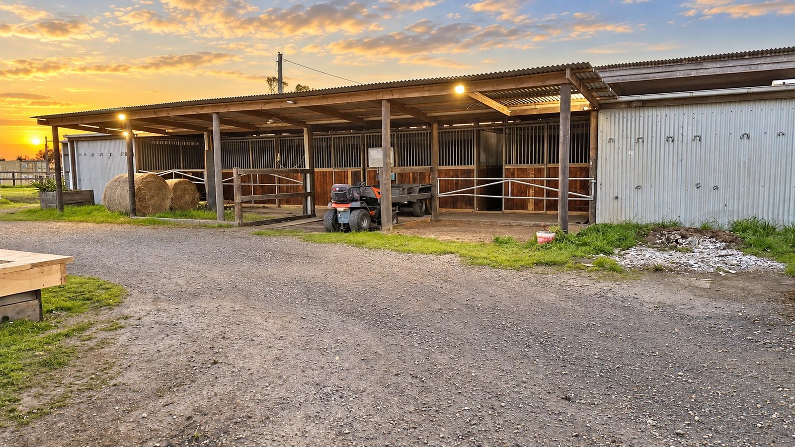 Renovated stable and tie-up area